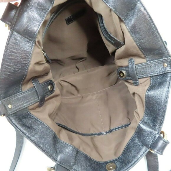 Cole Haan Tantivy Chestnut Brown Haircalf Cowhide Shoulder Bag Purse Handbag - Picture 5 of 9